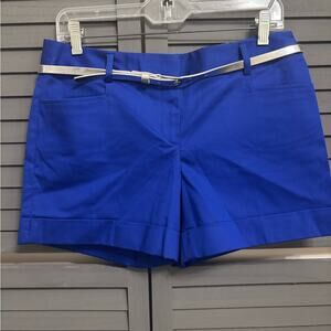 NWT Express Cobalt Blue Women's Shorts with Silver Belt Size 4